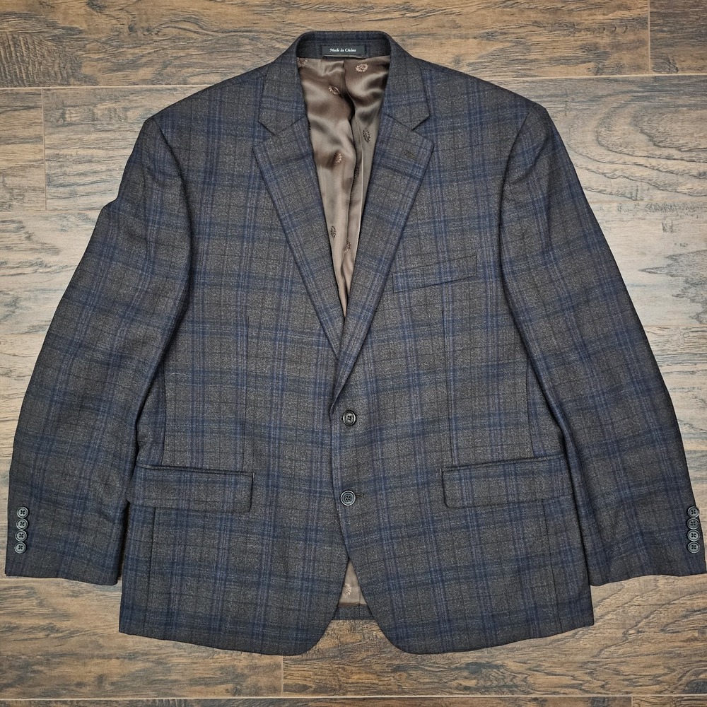 Lauren Ralph Black Label Blazer Sport Coat Mens 44S Slim Fit‎ Navy Black Check
